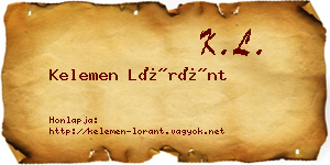 Kelemen Lóránt névjegykártya